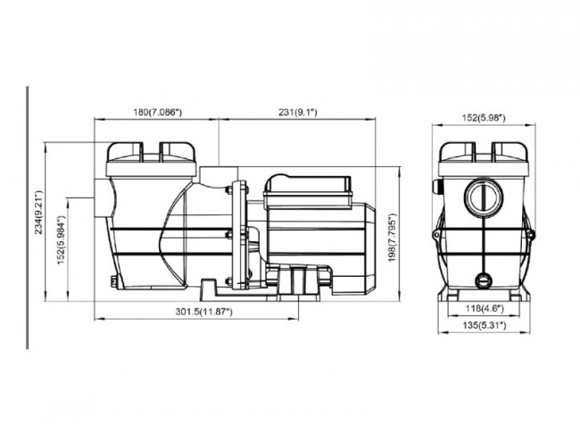 Zwembadpomp 0.35 pk met timer