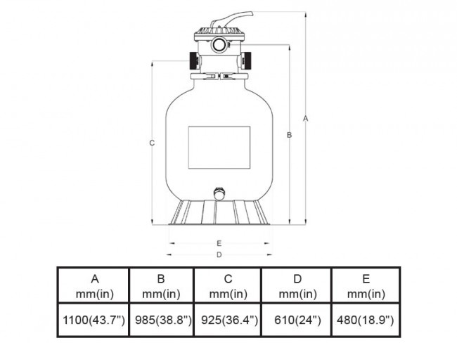 Zandfilter rond 600