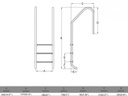 Zwembadtrap RVS schuin (schroeven)