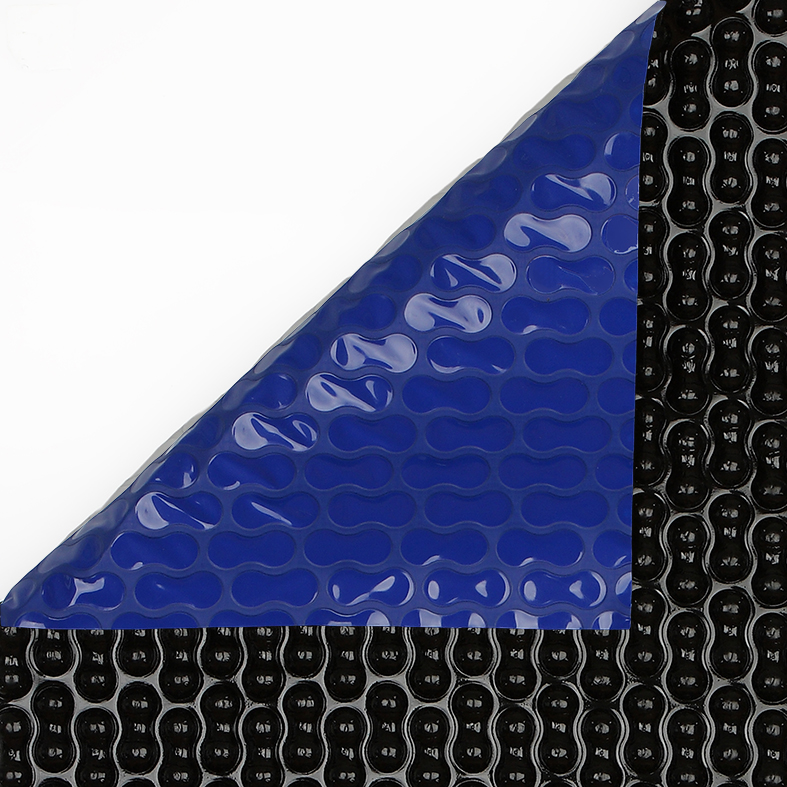 GeoBubble blauw/zwart op maat - solar folie - zwembad afdekking - noppen folie - 400μm