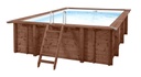 Interline Sumatra rechthoek 6,00 x 3,00 x 1,38 m  - incl. toebehoren - houten zwembad