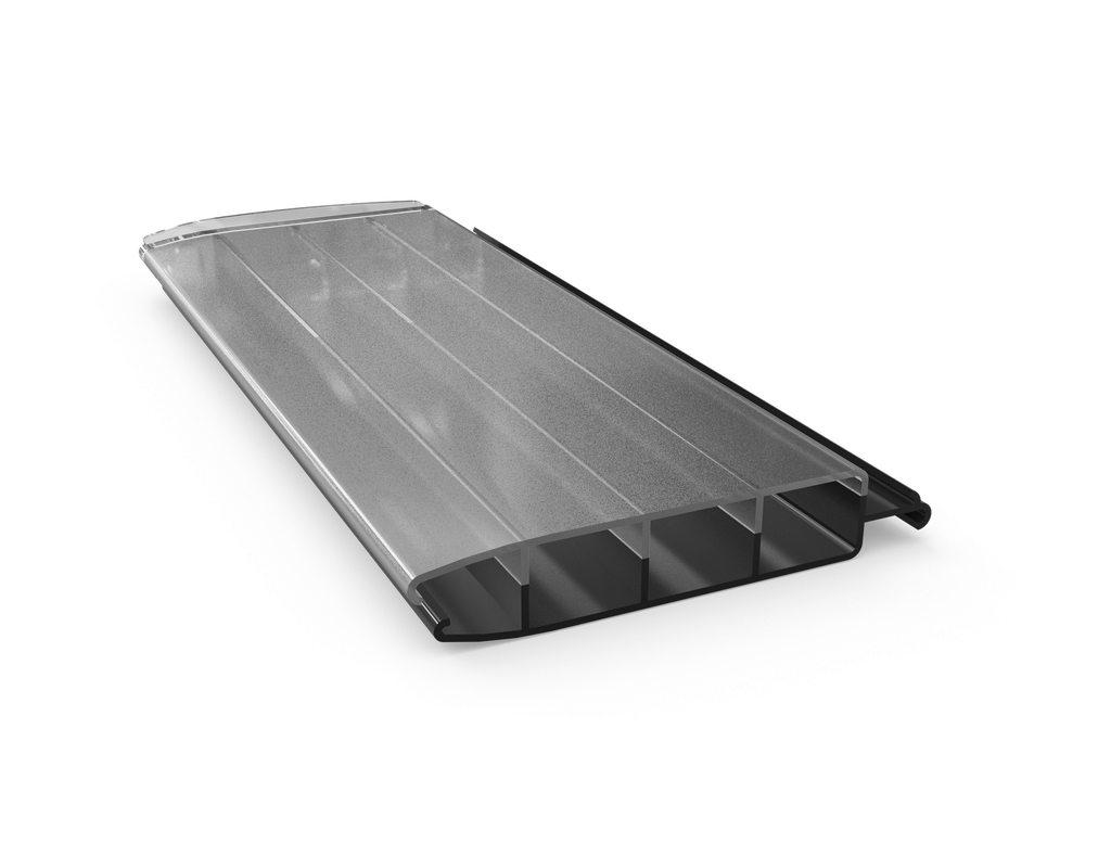 Aquadeck - Polycarbonaat ''Metallic'' lamellenafdekking per strekkende meter