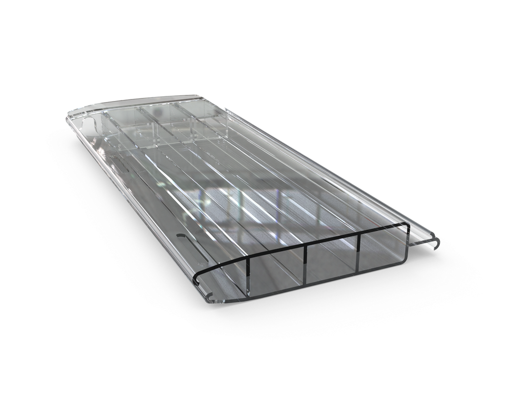 Aquadeck - Polycarbonaat ''Transparant'' lamellenafdekking per strekkende meter