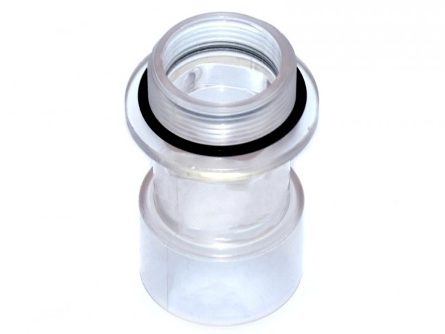 1,5" x 50 mm slangtule schroef naar slangtule lijm - transparant kijkglas