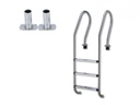Zwembadtrap/zwembadladder RVS gebogen (schroeven)