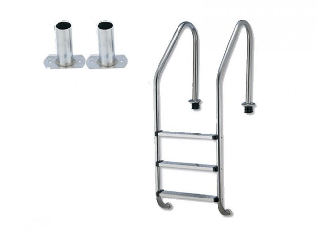 Zwembadtrap/zwembadladder RVS 304 schuin (schroeven)