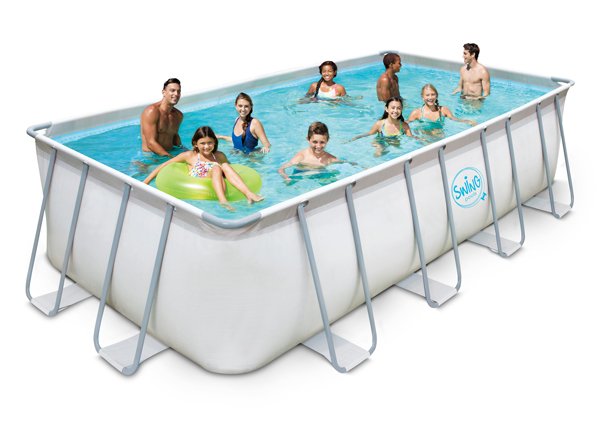 Premium metalen frame zwembad - Swing 5,49m x 2,74m x 1,32m - rechthoekig opzet zwembad