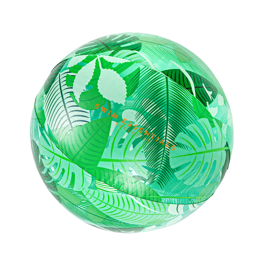 Opblaasbare strandbal tropisch transparant - ⌀51 cm