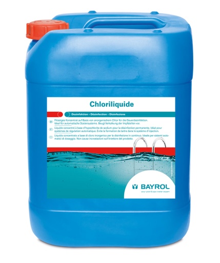 Chloor vloeibaar 20 liter - 12,7% natriumhypochloriet - Bellaqua