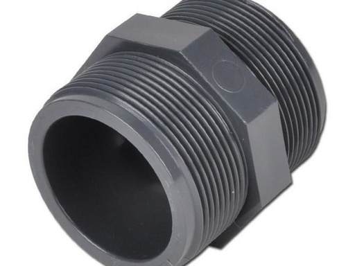 [60505024] PVC Nippel 1.5" x 1.5" buitenschroef - PN16