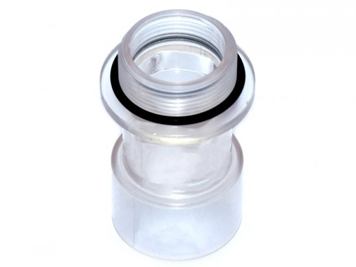 1,5" x 50 mm slangtule schroef naar slangtule lijm - transparant kijkglas