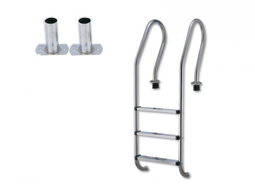 Zwembadtrap/zwembadladder RVS 304 gebogen (schroeven)