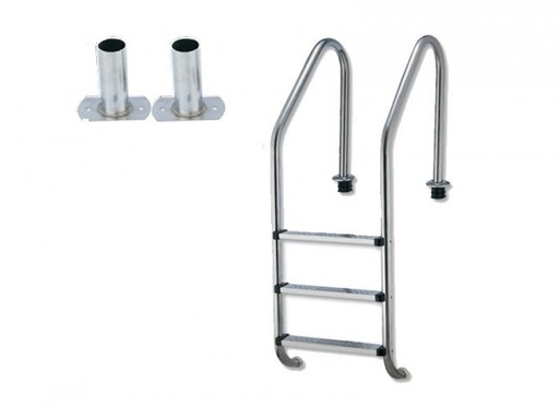 [60851025] Zwembadtrap/zwembadladder RVS schuin (schroeven)