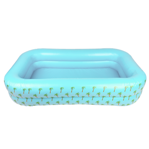 [002775] Blauw rechthoekig zwembad met palmboon print - 200 cm