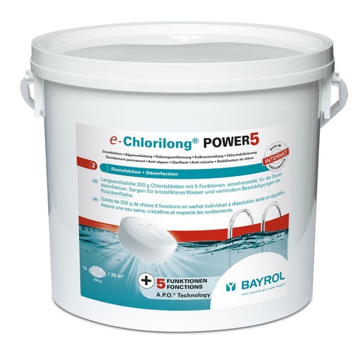[003379] 5 in 1 - power 5 chloortabletten - multifunctionele chloor tabletten - 5 kg - Bayrol