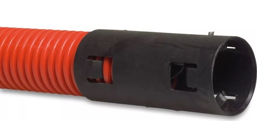 [003506] Schutbuis flexibel - kabel bescherming buis - rood / zwart 90mm HDPE