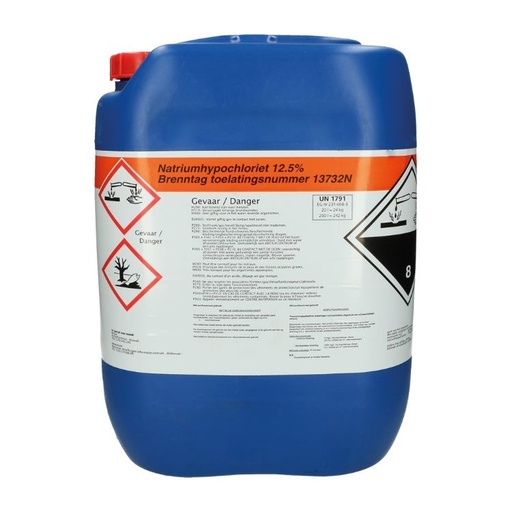 [003935] Chloor vloeibaar 24 kg - natriumhypochloriet 12,5% - Brenntag