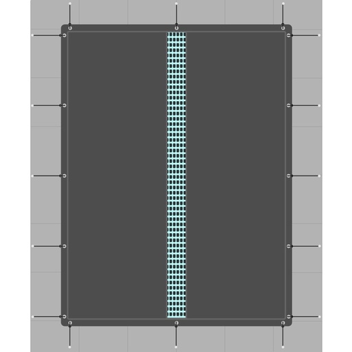 Winterafdekking zwembad PVC Bisonyl 600 g/m2 - inclusief afwatering - vanaf 20m2
